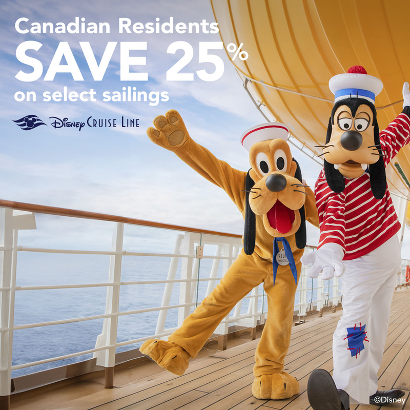 Disney Cruise Line On Board Credit Offer for Canadians, Canadian Resident offers Disney Cruise Line
