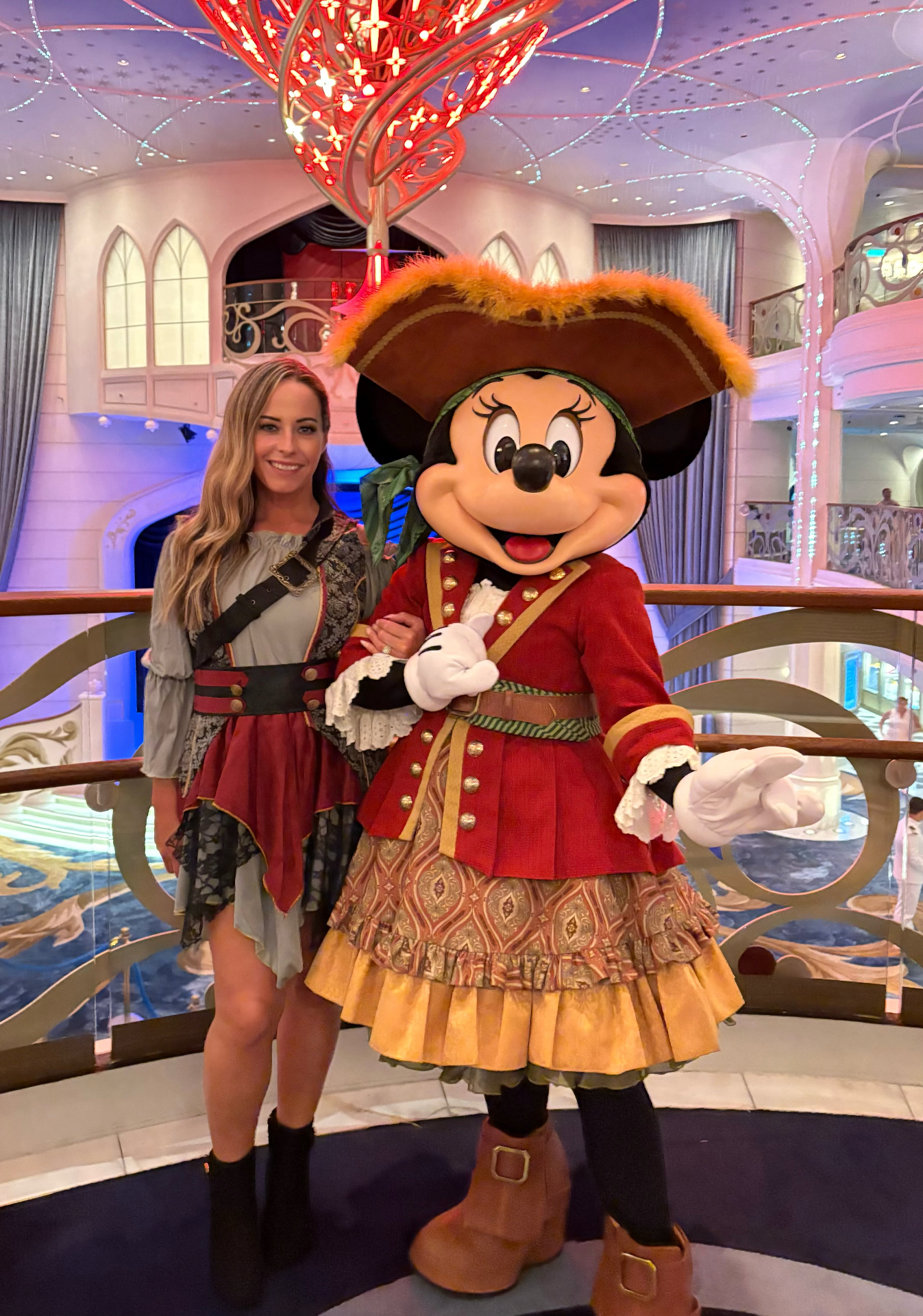 Melissa with Pirate Minnie Mouse on a Disney Cruise Line ship