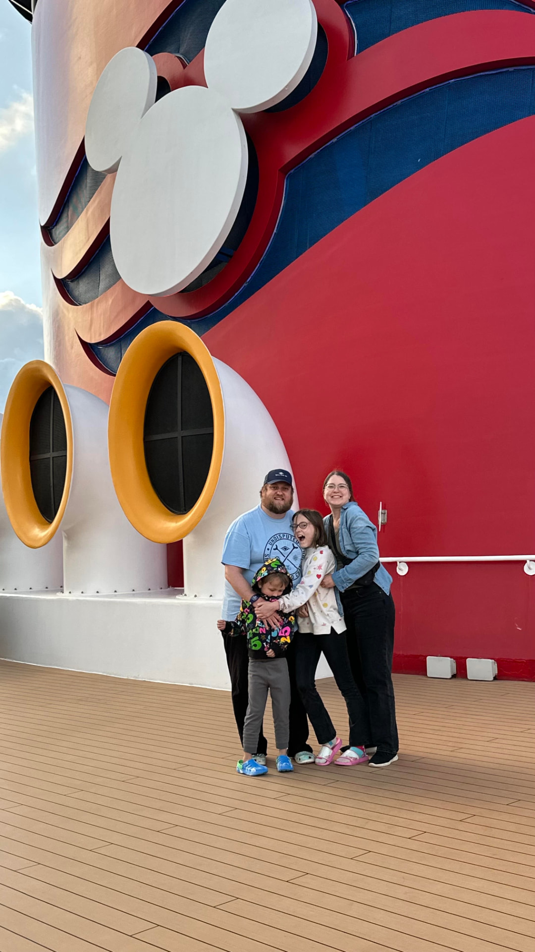 Kathryn and her family aboard the Disney Wonder