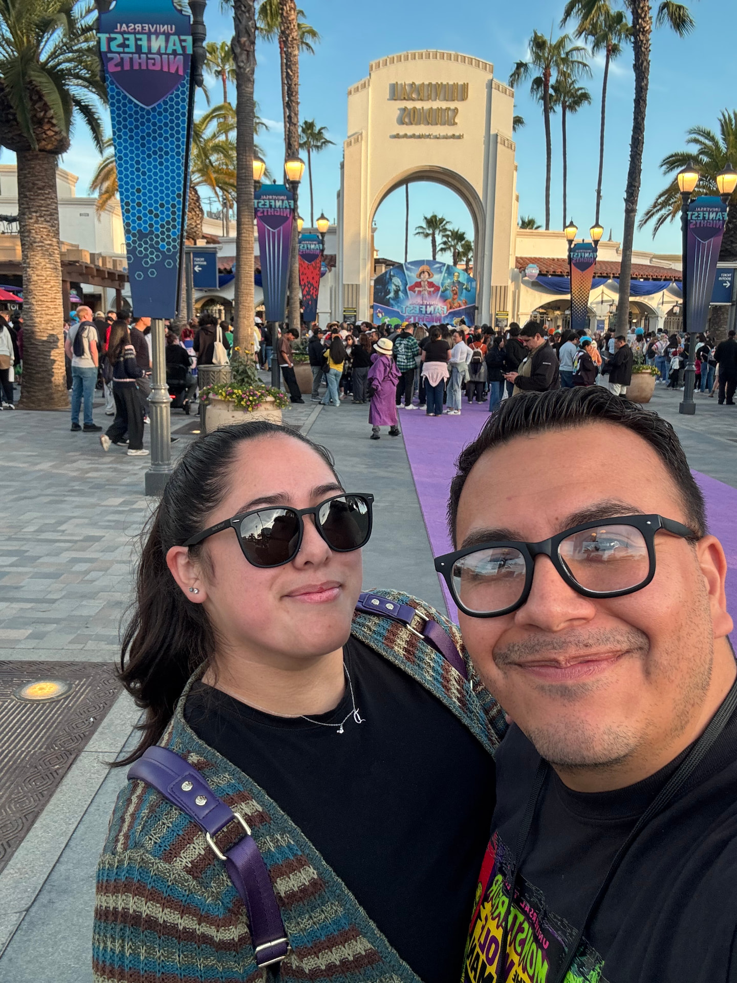 Debbie Anchondo and her partner at Universal Studios Hollywood