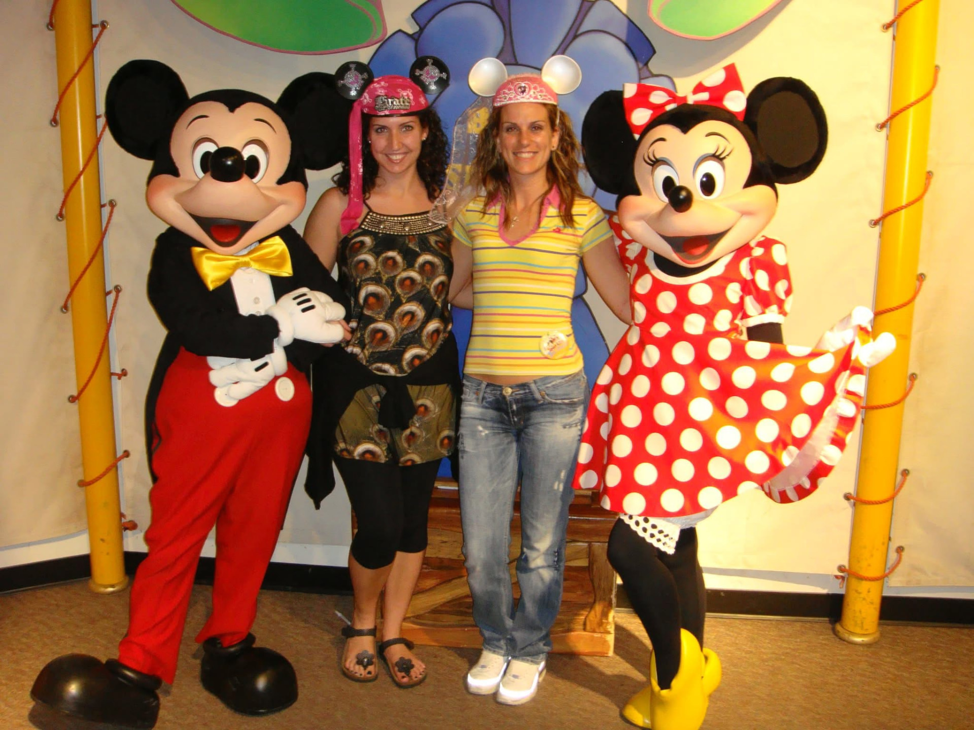 Diana Tombolillo and a friend with Mickey and Minnie Mouse