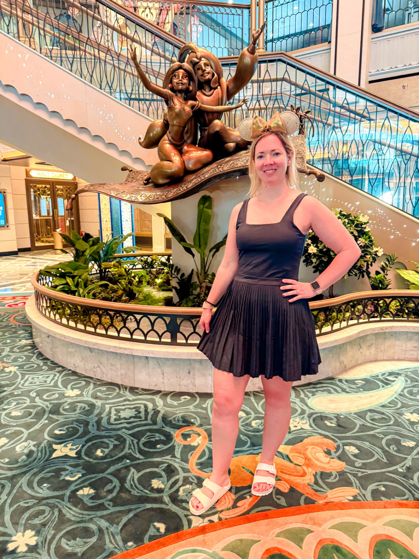 Cheryl Di Natale aboard the Disney Treasure in the atrium